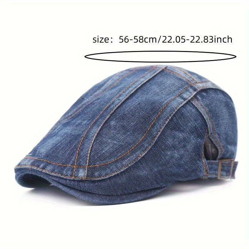 Denim Beret Hat Versatile Commuter Style Peaked Cap Vintage Distressed Casual Fashion Hat Spring Autumn Forward Cap Women's Hat