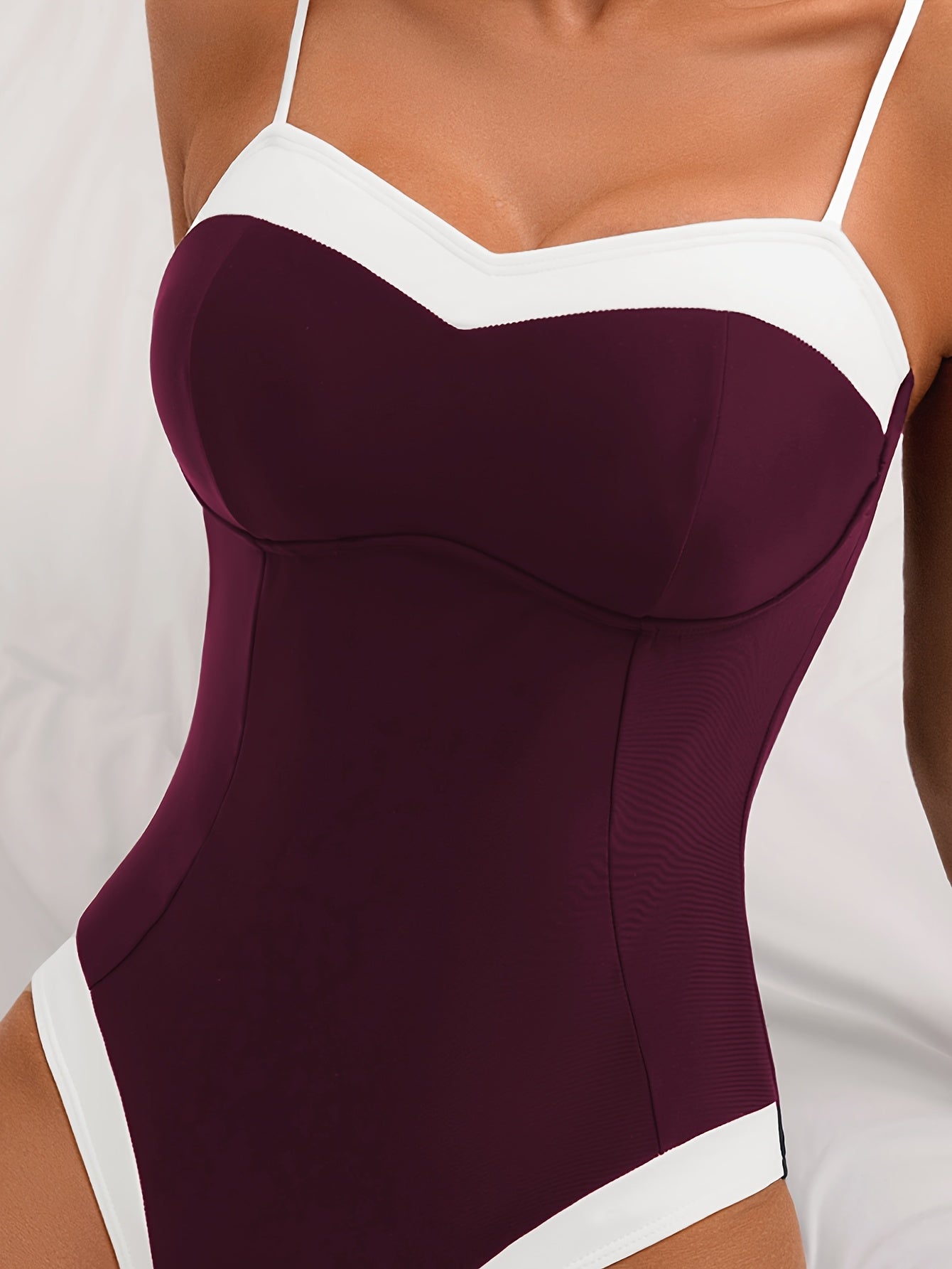 Women's One-Piece Color Block Swimsuit with Ring Detail
