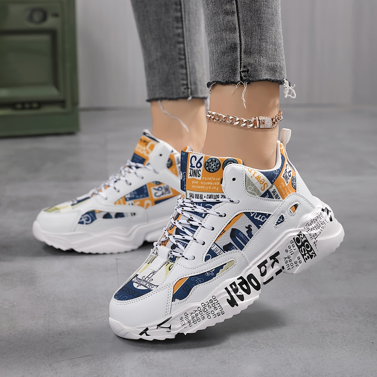 Women's Lightweight Running Shoes - Cushioned Stability Gym Sneakers with Arch Support, Breathable Fabric/PU Upper - All-Season Walking Shoes for Training, Everyday Formal Events - White Black Athletic Footwear, Comfortab