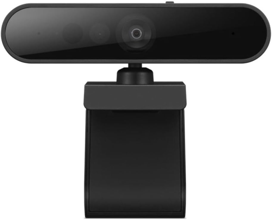 Lenovo HD 1080P Webcam (300 FHD) - Monitor Camera with 95° Wide Angle, 360° Rotation Pan & Tilt, Dual Microphones – Attachable Desktop Cam with Privacy Shutter for Remote Work, Streaming & Gaming