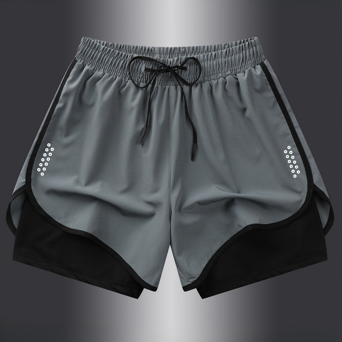 Women'S Active Geometric-Patterned Shorts - 92% Polyester, 8% Elastane Blend with Slight Stretch, Woven Athletic and Casual Shorts for Gym, Fitness, Running, Spring to Fall