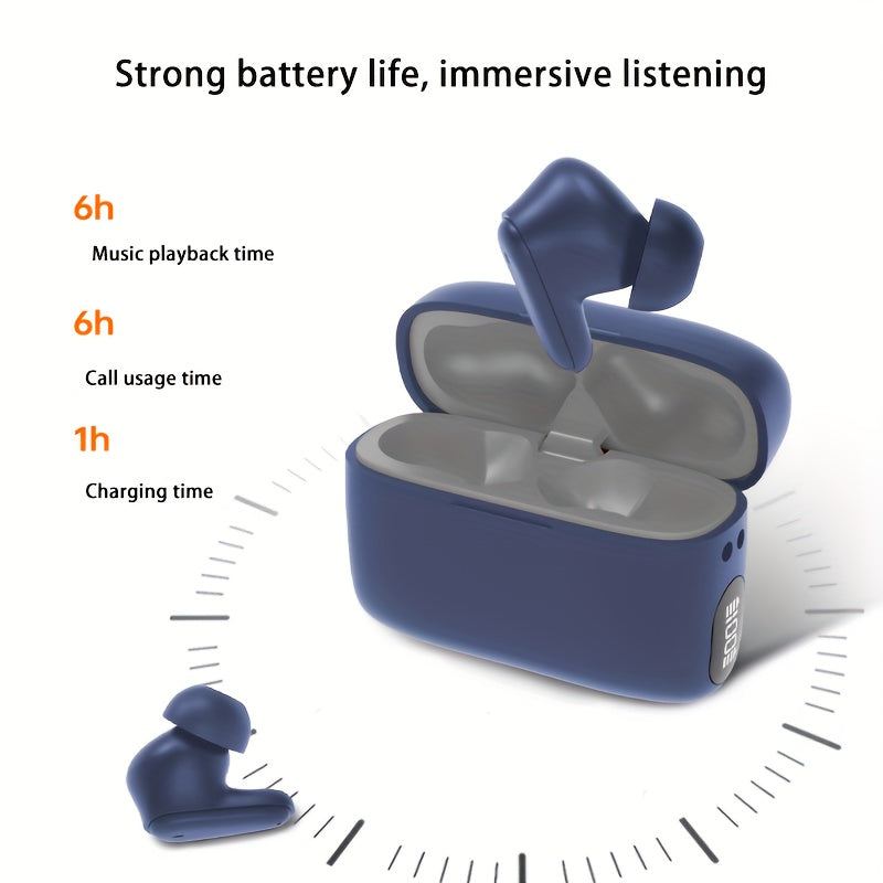 Wireless Earphones with LED Digital Display, Dual Microphones for High-Definition Sound Quality, Comfortable Fit with Wireless Charging Case, Suitable for Sports And Exercise, Compatible with Apple And Android