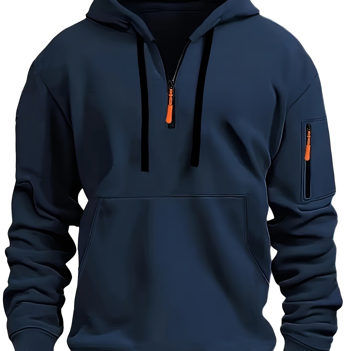 Men's Casual Hoodie with Zipper, Soft And Breathable Polyester Fabric, Machine Washable, Autumn/Winter Fashion