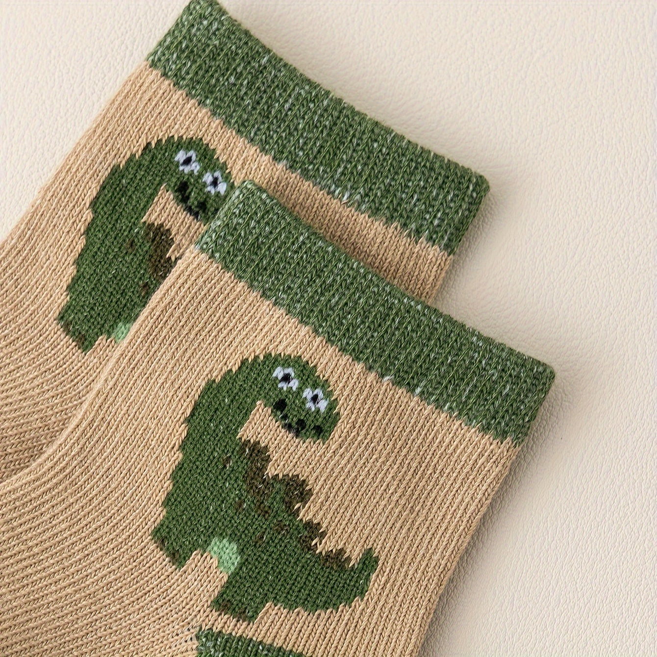 10 Pairs of Cute Baby Socks with Dinosaur Designs - Perfect for Little Boys - Machine Washable - Made of Polyester And Elastane - Suitable for Ages 0-12 - Seasonal - Socks - Knit Fabric