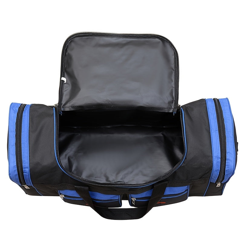 Versatile Large-Capacity Black Nylon Travel Bag for Men & Women - Durable, Adjustable Shoulder Strap, Multi-Compartment Organizer with Front Zipper Pocket - Ideal for Travel, Gym, Yoga, Camping, Work & More, Bags for Travel