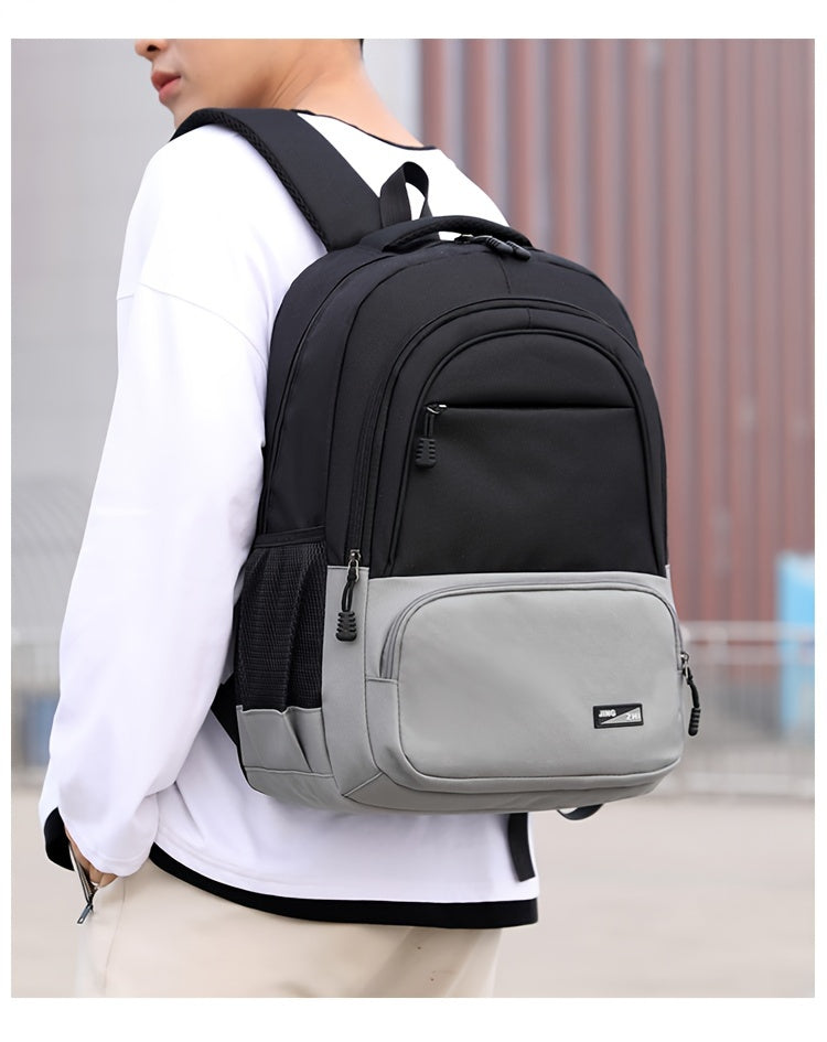 Durable Oxford Fabric Backpack - Spacious, Breathable, Adjustable Strap, Laptop Compartment, Ideal for Hiking, Camping, Travel, School Work - High 46cm, Long 32cm, Thick 19cm, School Backpack Adjustable Strap Backpack D