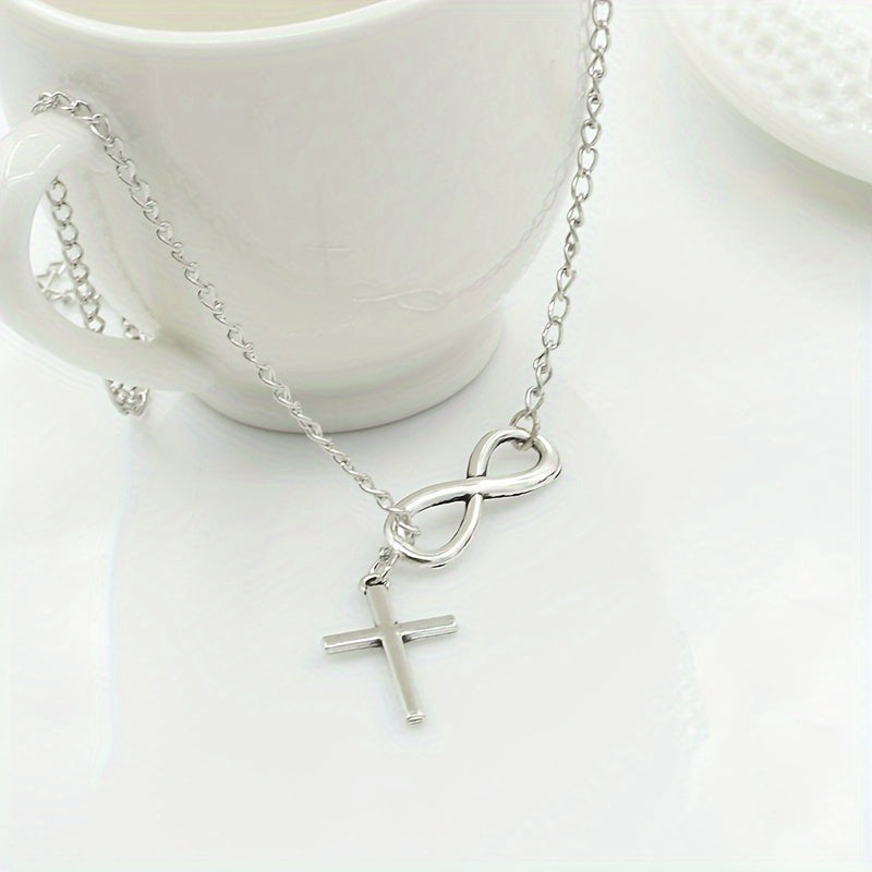 Մինիմալիստական Lucky 8 նիշանոց Cross Short Necklace Jewelry