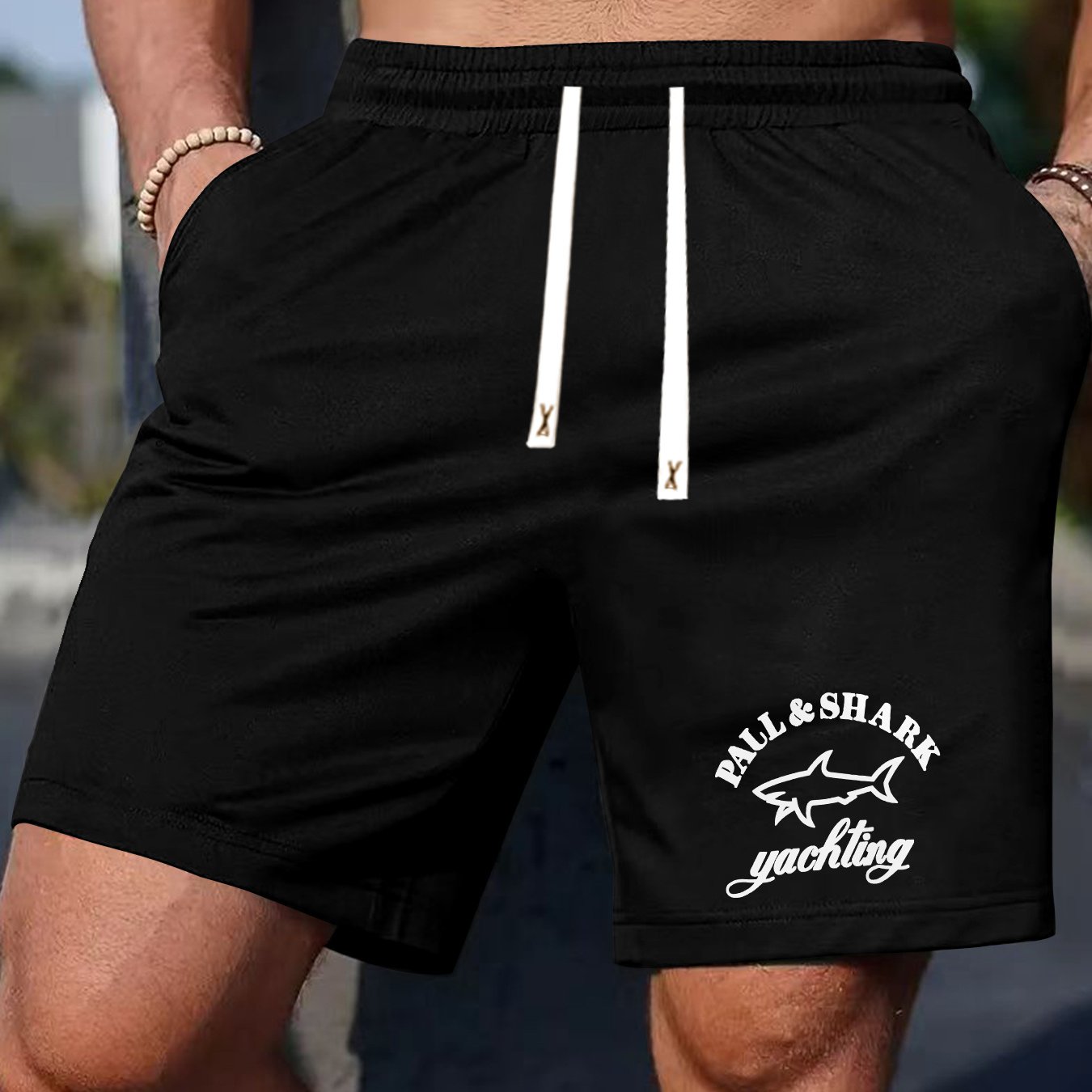 Men'S Stylish Print Shorts with Yacht Patterns, Drawstring Casual Summer Shorts.