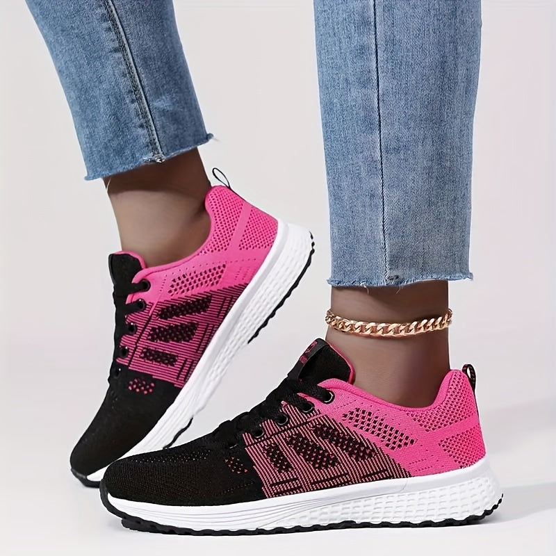 Hot Selling Fly Mesh Breathable Casual սպորտային կոշիկներ կանանց համար, թեթև և հակասայթաքող վազքի կոշիկներ