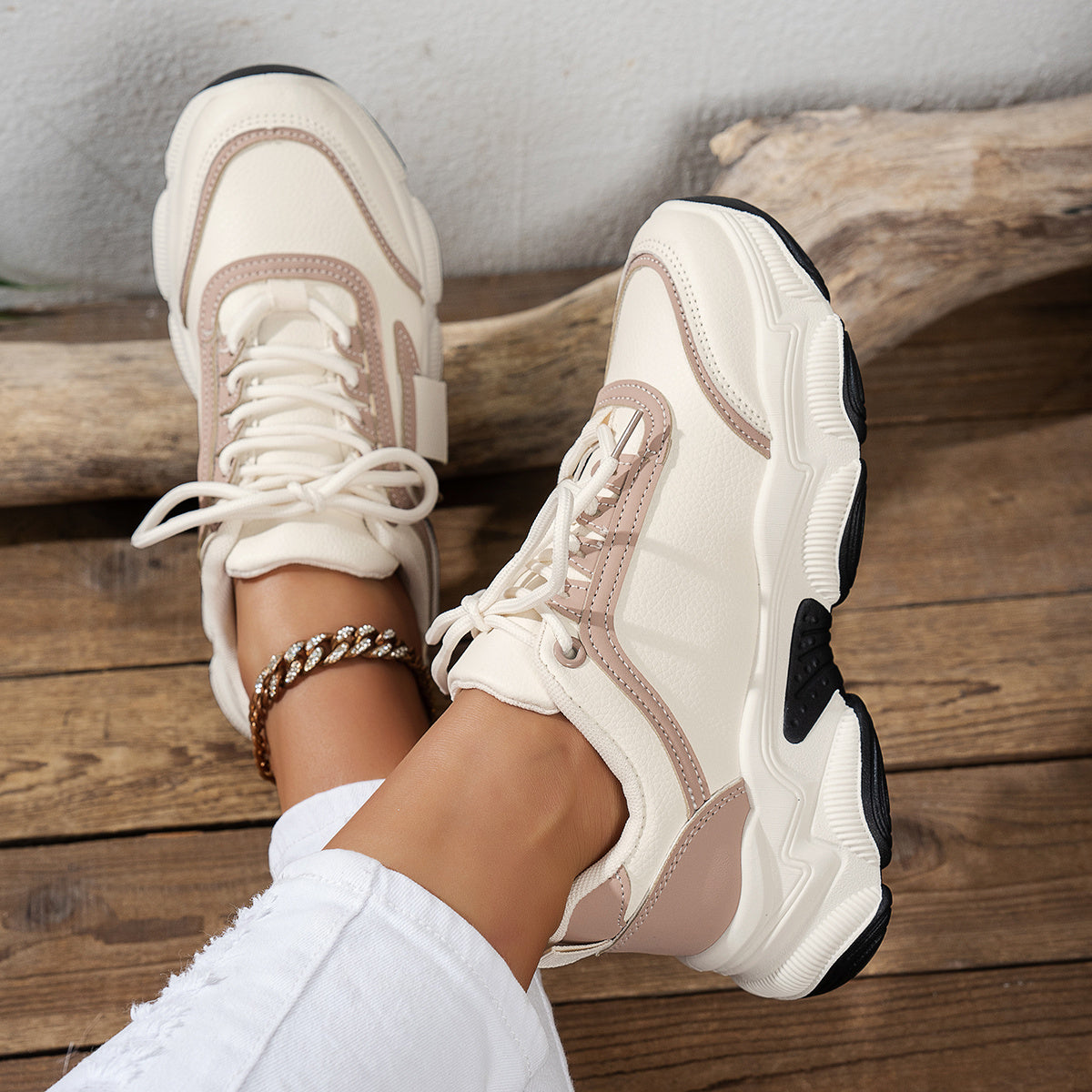 2025 New Arrival Women'S Low Top Round Toe Lace Up Synthetic Casual Sports Shoes, Waterproof Mesh Upper, Rubber Sole, Fabric Insole and Inner Material, with Hand Wash or Professional Dry Clean Operation Instruction, for Sprin