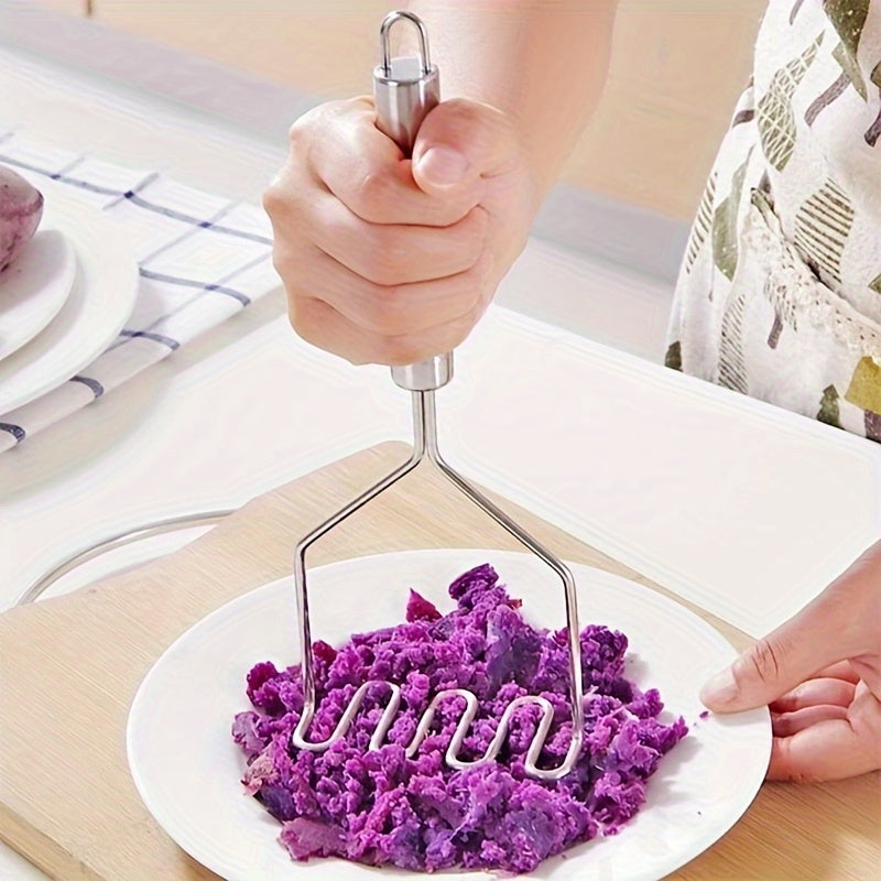 1 հատ Stainless Steel Wave Potato Masher - Իդեալական խոհանոցային բանջարեղենի և մրգային խյուսի համար, խոհանոցային պարագաներ | Ժամանակակից խոհանոցային գործիք | Երկարակյաց խոհանոցային սպասք