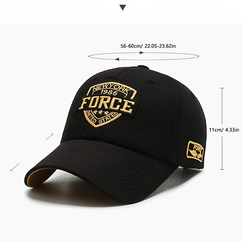 Vintage NY 1880 Force Baseball գլխարկ՝ շնչող, արևապաշտպան գլխարկ արշավի և ճանապարհորդության համար, առկա է սև, ձիթապտղի կանաչ, բեժ, մուգ մոխրագույն, արշավային հանդերձանքով