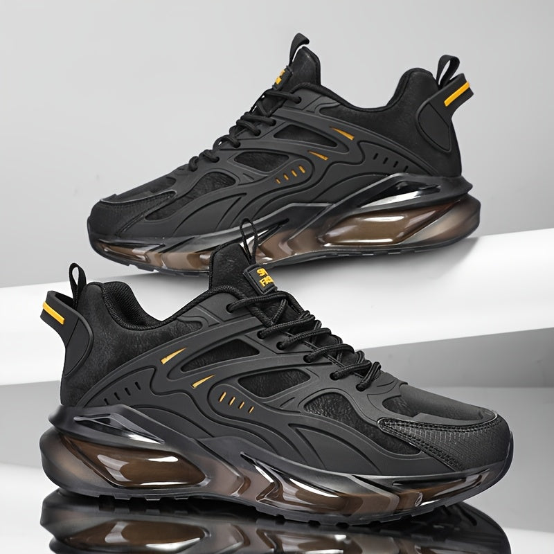 Men's Breathable Slip-Resistant Casual Sneakers - High-Elastic Shock Absorption, Lightweight Low-Top Design with PU Upper PVC Sole for Hiking, Running, Daily Wear - All-Season Comfort, Breathable Shoes, Running Footwear, Sl