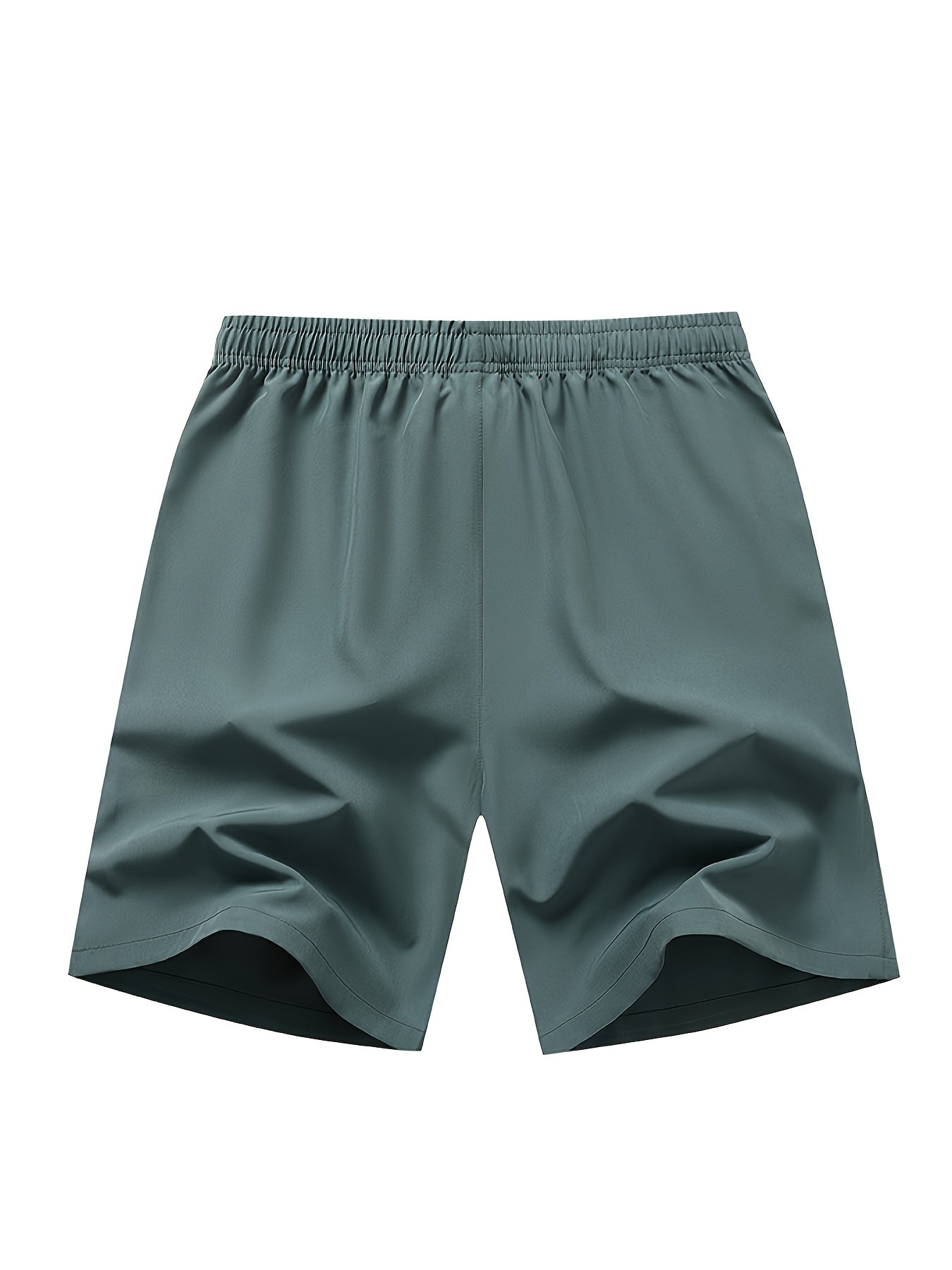 Men'S Ice Sliky Fiber Fabric Running Shorts - Breathable, Wrinkle-Resistant Athletic Shorts with Drawstring Waist & Zipper Pockets for Gym, Tennis, Skateboarding, Yoga, Gym Shorts, Yoga Apparel, Sporty Style, Antislip Constru