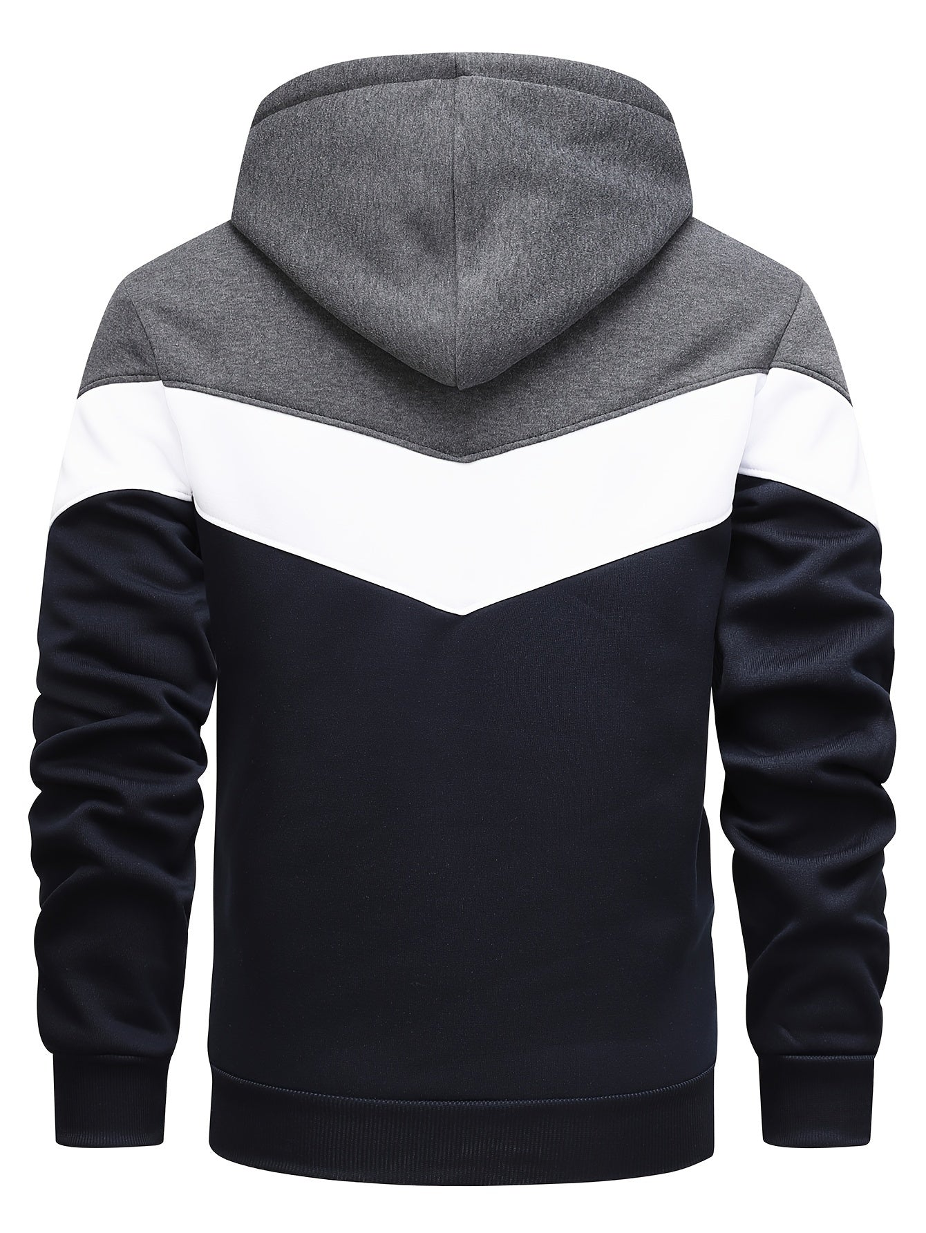 Men's Color Block Hoodie - Casual Graphic Design Pullover With Kangaroo Pocket For Winter And Fall Streetwear - Great Gift