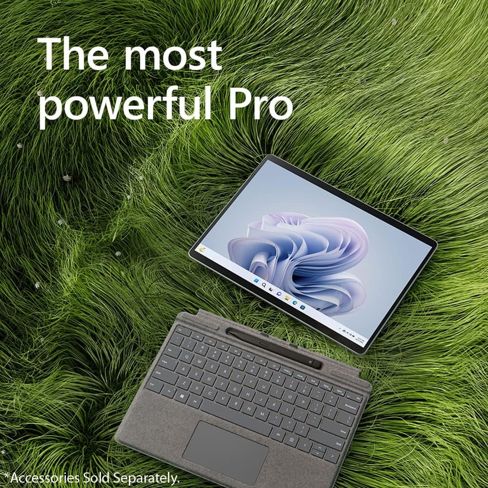 Microsoft Surface Pro 9 13" Touch Tablet, Intel I7, 16GB/256GB, Platinum Bundle Surface Pro Signature Mechanical Keyboard, Black and 1 YR CPS Enhanced Protection Pack