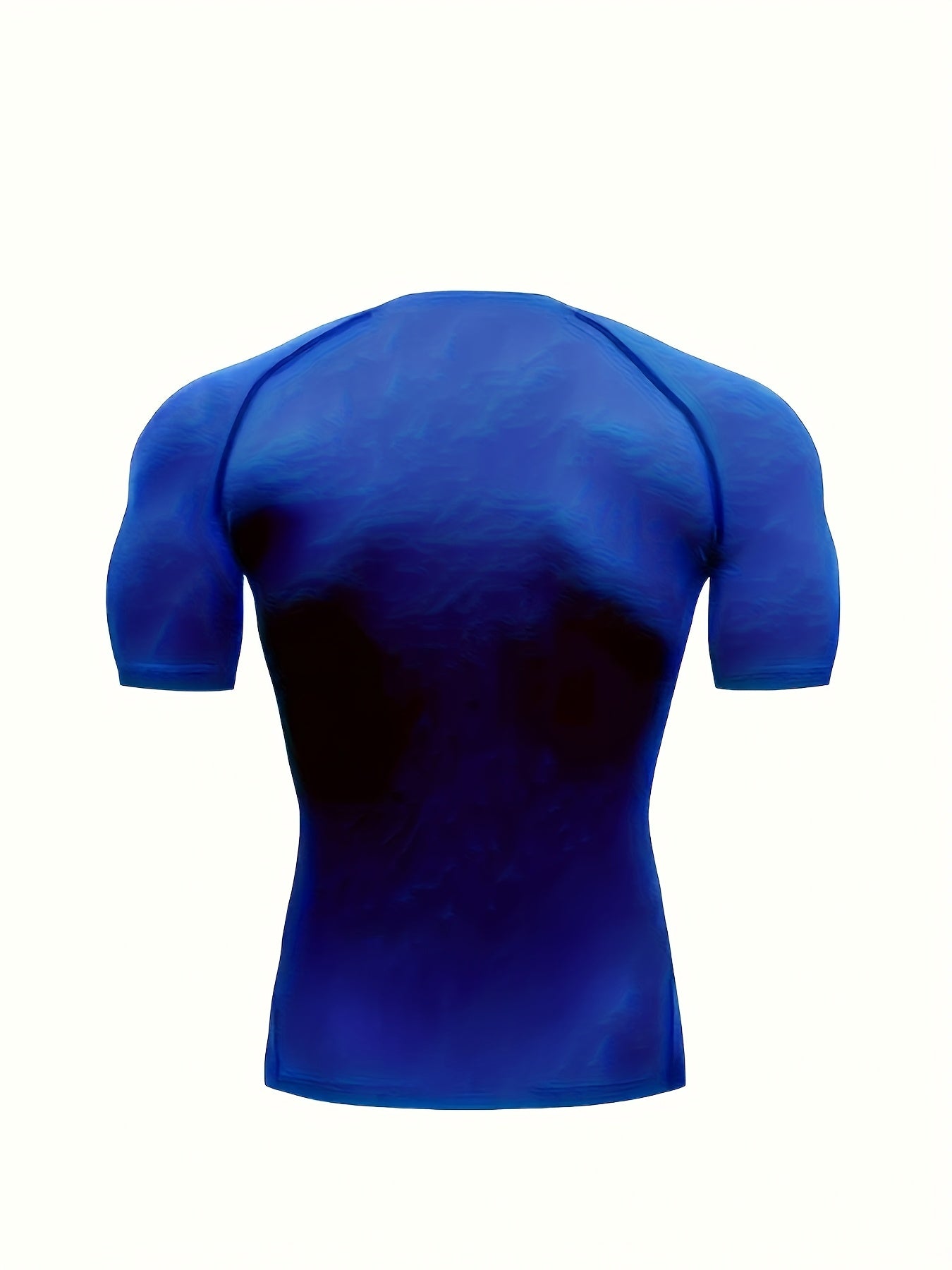 Men'S Quick-Dry Athletic Compression T-Shirt with Serpent Head Logo - Short Sleeve, High Stretch, Breathable Fabric for Running Workout, Blue