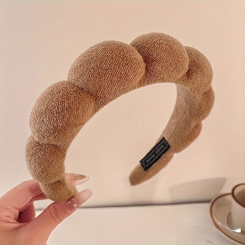 Wide-Brimmed Anti-Slip Cotton Headband for Autumn Winter