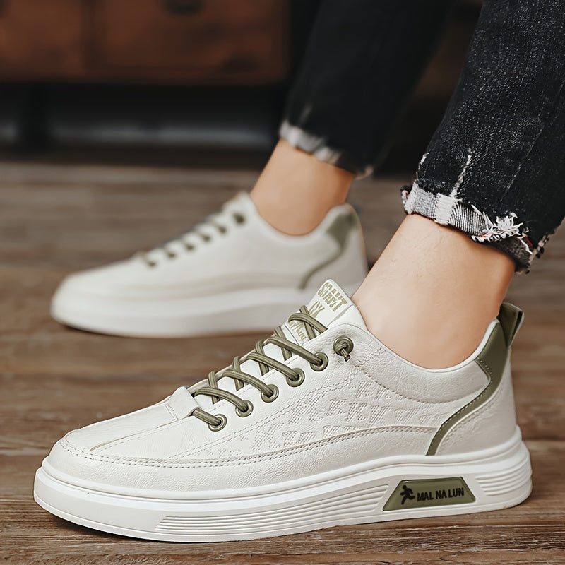 Men's Casual Shoes With Elastic Lace Breathable Skateboard Shoes, Comfy For Outdoor Walking Traveling All Seasons