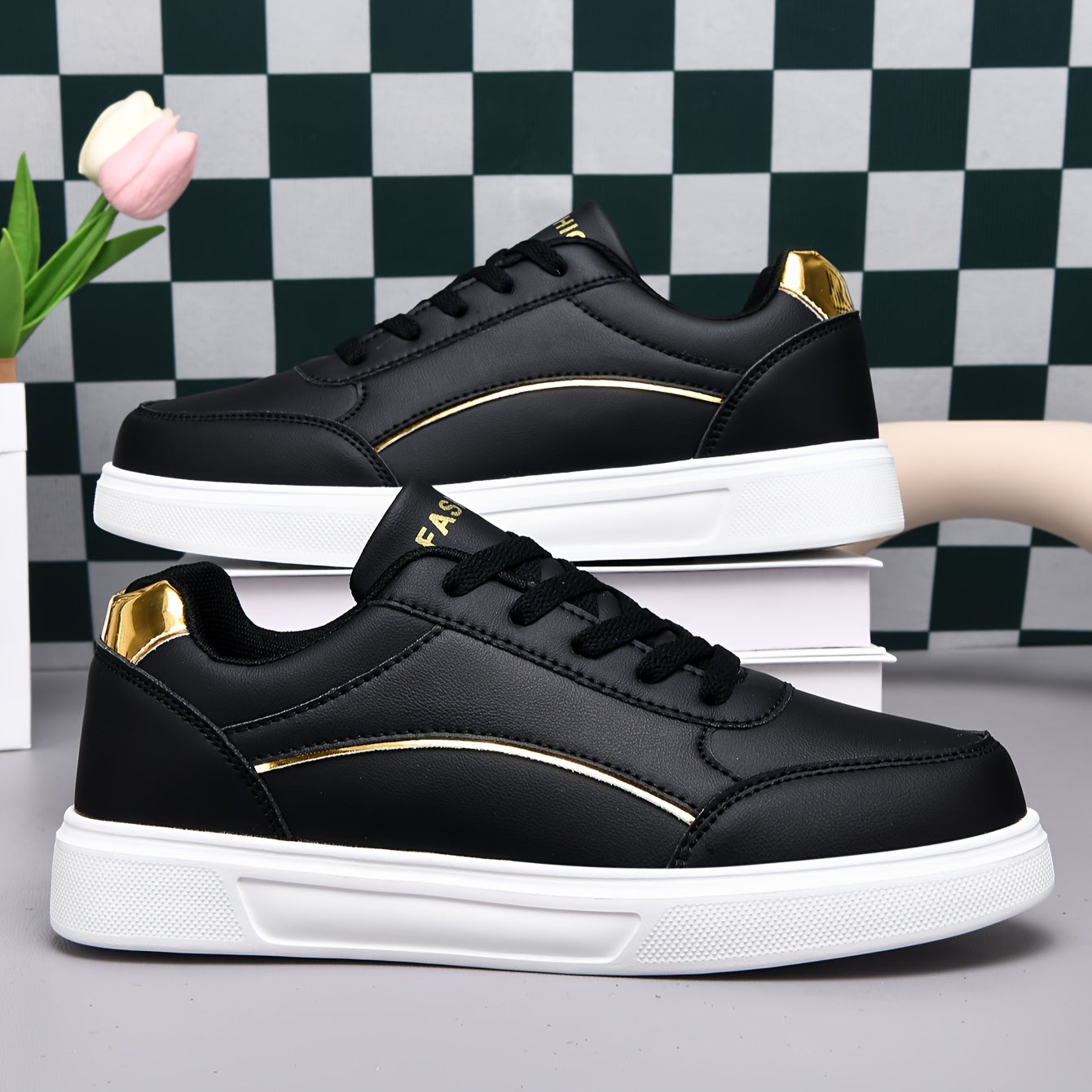 Men'S Fashion Sneakers, Casual Low-Top Retro Thick Sole, EVA Sole, Faux, Fabric Lining, Lace-Up Closure, Versatile Athletic Outdoor Shoes, Skateboarding Shoes