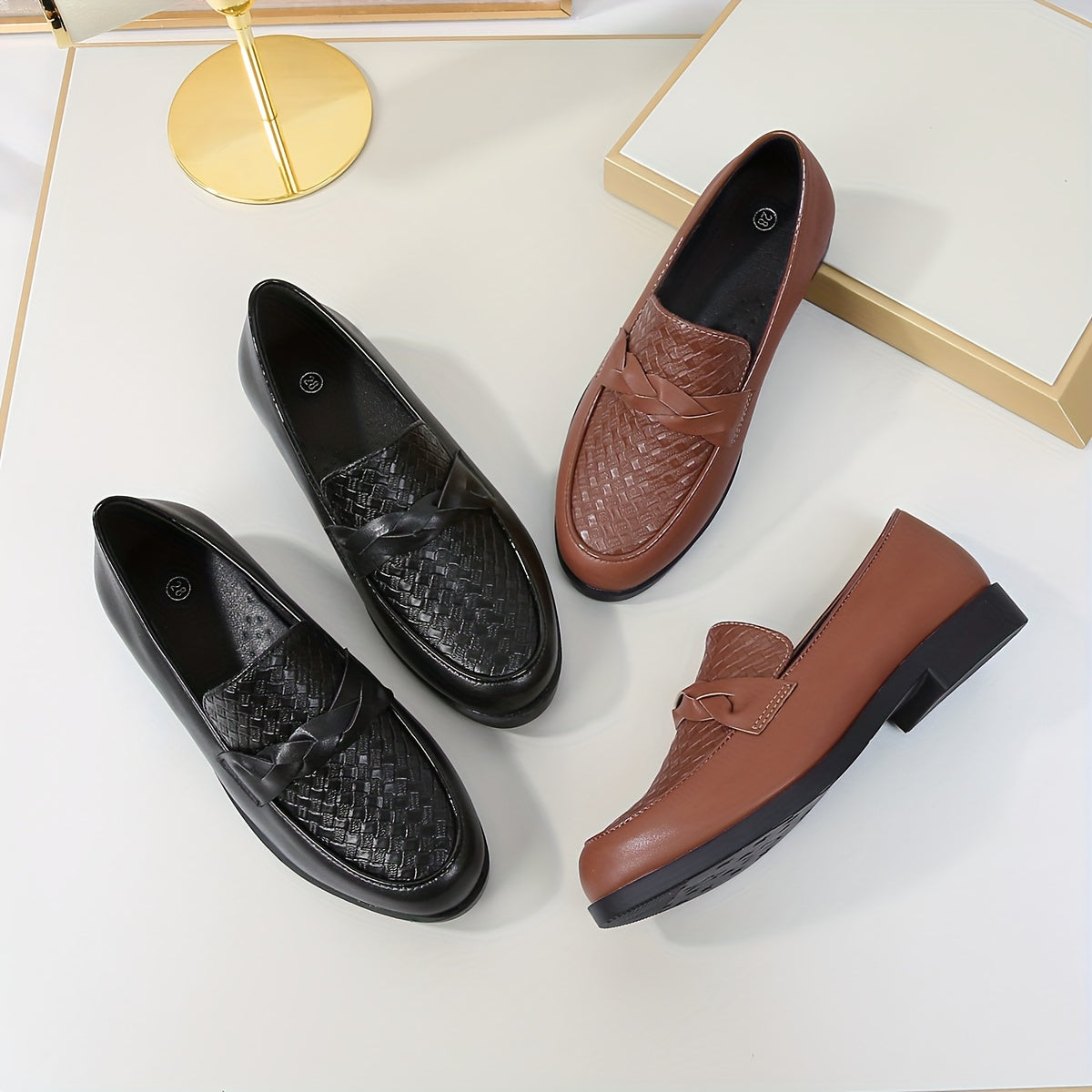 Boys' English Style Plaid Loafers Soft Sole Casual Shoes