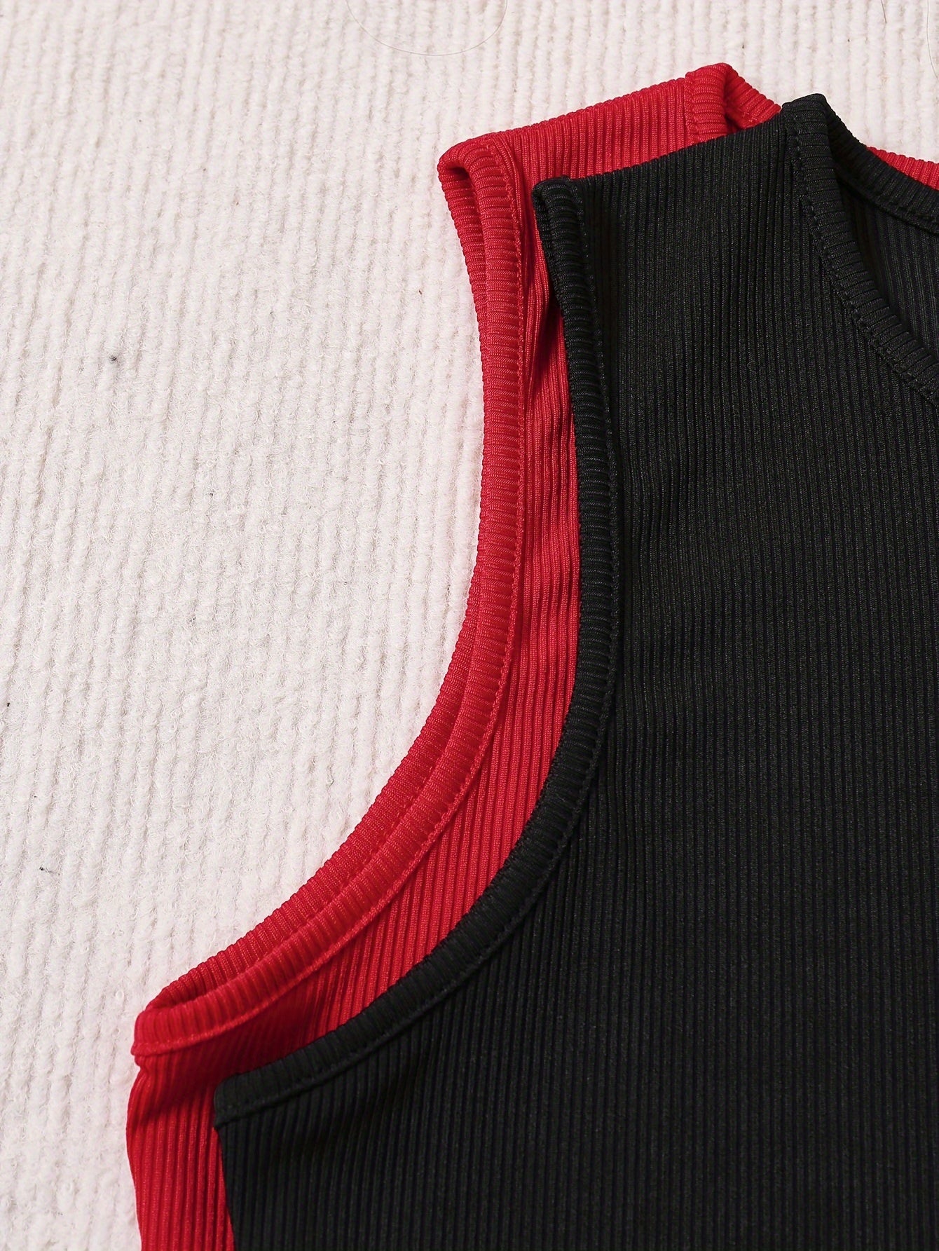 2 Packs Solid Crew Neck Tank Top, Elegant Sleeveless Asymmetrical Tank Top For Every Day, Women's Clothing