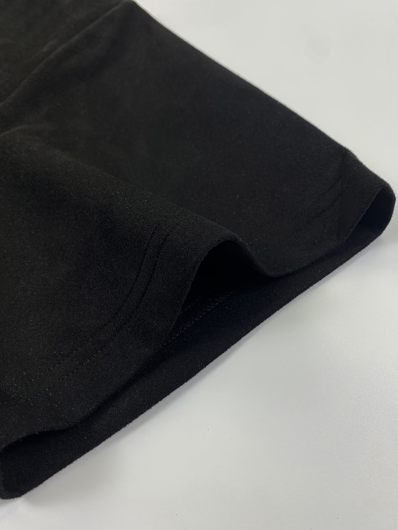 Men's Casual Black Suedette Short-Sleeve T-Shirt with Print Cross Design - Soft, Loose Fit, Round Neck, Summer Tee for Adults, Summer Casual Wear | Casual Shirt | Faux Suedette Texture