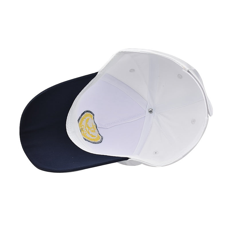 Unisex Navy-Style Captain Hat with Buckle and Curved Brim