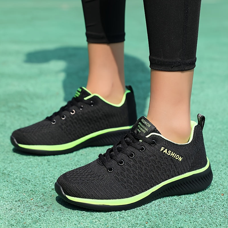 Women's Lightweight Lace-Up Casual Sneakers, Breathable Soft Sole Platform Lace Up Walking Shoes, Comfortable Fashion Footwear plus size