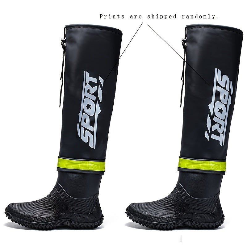 Waterproof High-Calf Slip-On Boots for Outdoor Adventures