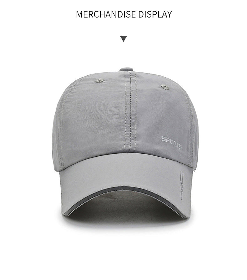 Unisex Polyester Baseball Cap, Quick-Dry Breathable Duck Hat with Reflective Strip, Sun Protection Snap Closure, Hand Wash Only, Stretch Fit for Spring/Summer Outdoor Travel Sports