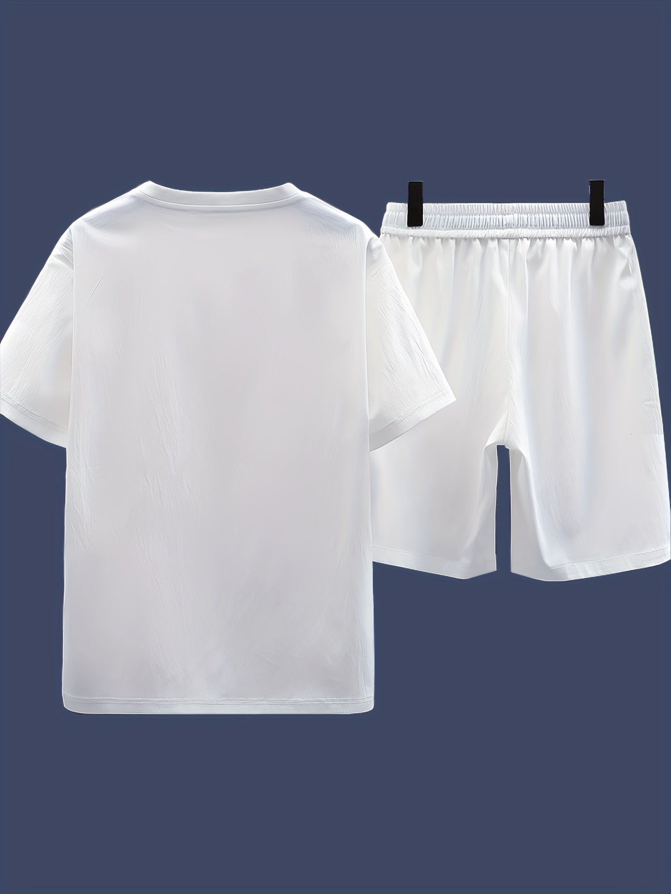 Men's Casual 2pcs Set: Crew Neck Short Sleeve T-Shirt & Drawstring Shorts - Breathable Polyester, Summer Fashion