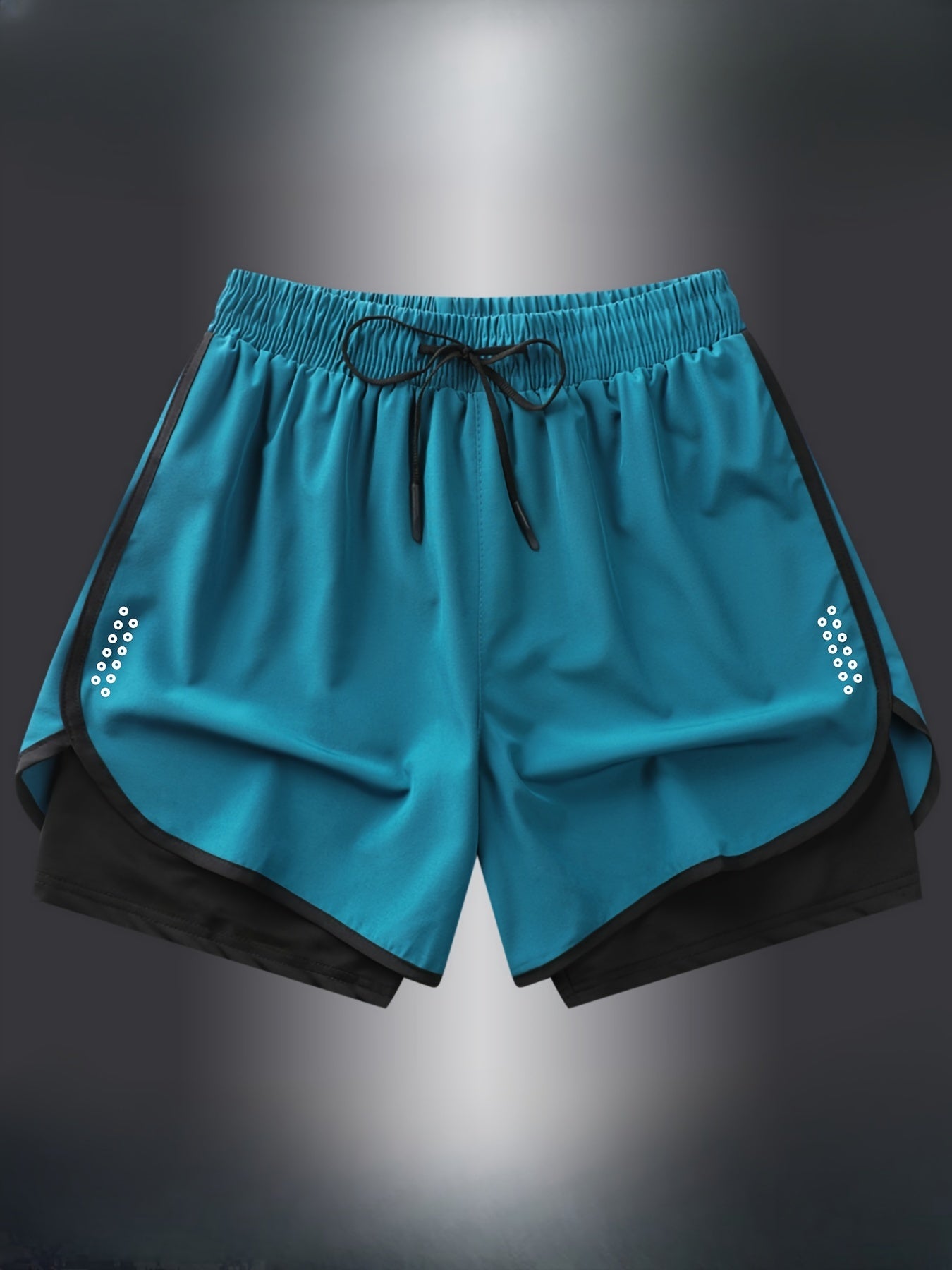 Women'S Active Geometric-Patterned Shorts - 92% Polyester, 8% Elastane Blend with Slight Stretch, Woven Athletic and Casual Shorts for Gym, Fitness, Running, Spring to Fall