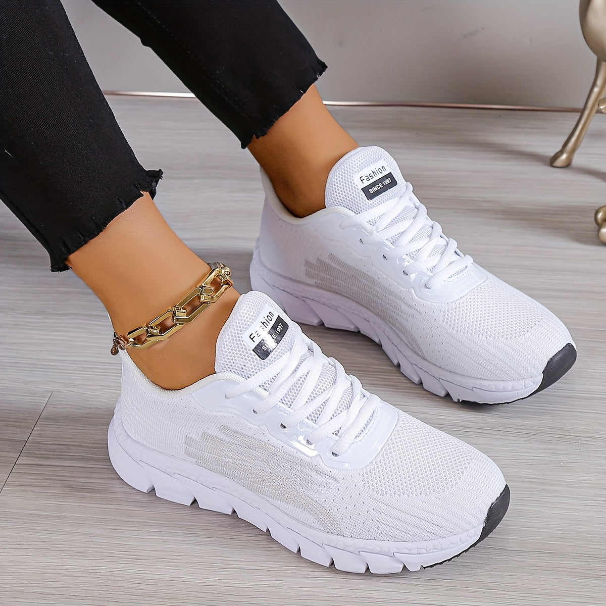 Women's Casual Mesh Breathable Running Shoes, Lightweight Soft Soled Outdoor Travel Sneakers