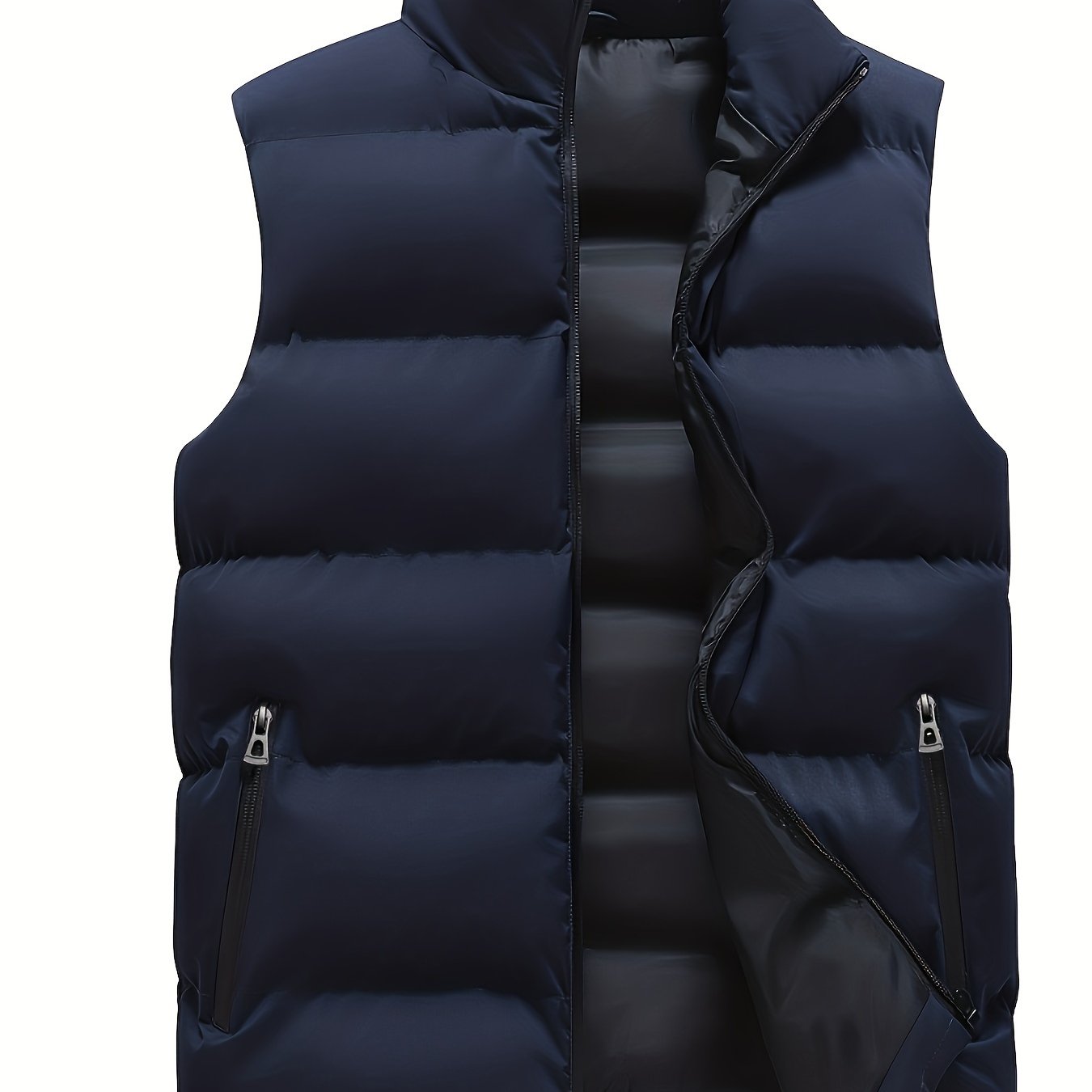 Men's Solid Color Stand Collar Jacket, Thin Lightweight Stylish Long Sleeve Coat Winter And Autumn Outdoor Clothes - ayq