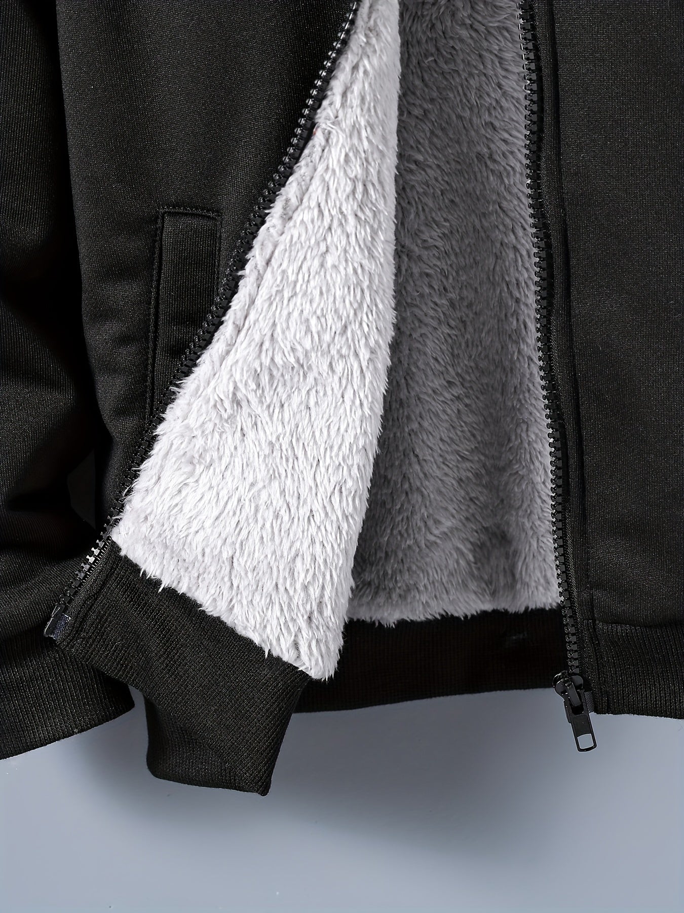 Boys' Cozy & Stylish Black Hooded Jacket - Soft, Casual Zip-Up Cardigan with Pockets, Polyester Blend, Perfect for Fall/Winter Comfort, Outdoor Youngsters Apparel|Hooded Cardigan|Machine Washable Fabric, Boy Jacket