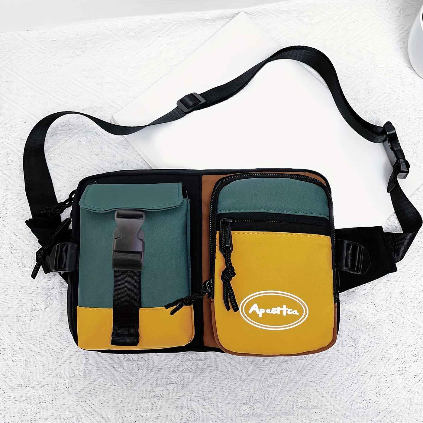 1pc Waterproof Large Capacity Chest Bag With Adjustable Strap For Outdoor Activities, Travel, Running, Hiking, And Cycling