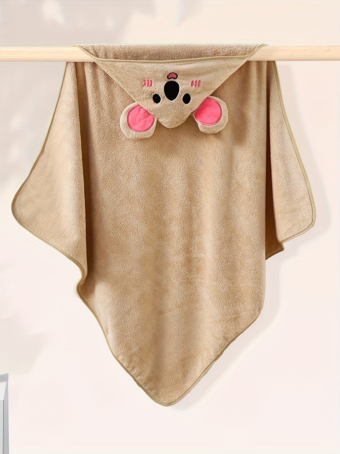 Adorable Animal Design Baby Boy's Soft Hooded Bathrobe - Super Absorbent & Quick-drying Blanket - Suitable For Aged 0-3