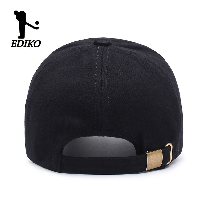 EDIKO Unisex Baseball Cap, 100%, Breathable Sun Protection Hat for Men & Women, Casual Outdoor Golf Cap, Woven, Hand Washable - Black