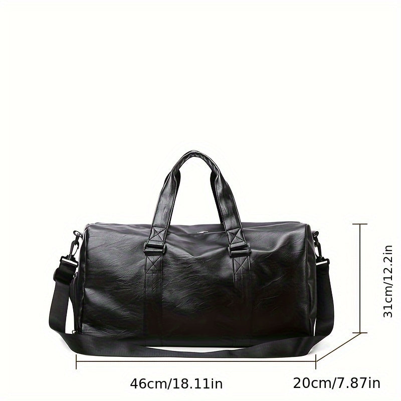 Large Capacity Lightweight Durable Business Travel Bag - Black Polyester Gym Duffel with Adjustable Shoulder Straps & Zipper Closure for Commuting, Weekend Trips, Daily Commute, Commuting Essentials, Minimalist Design, Reinfo