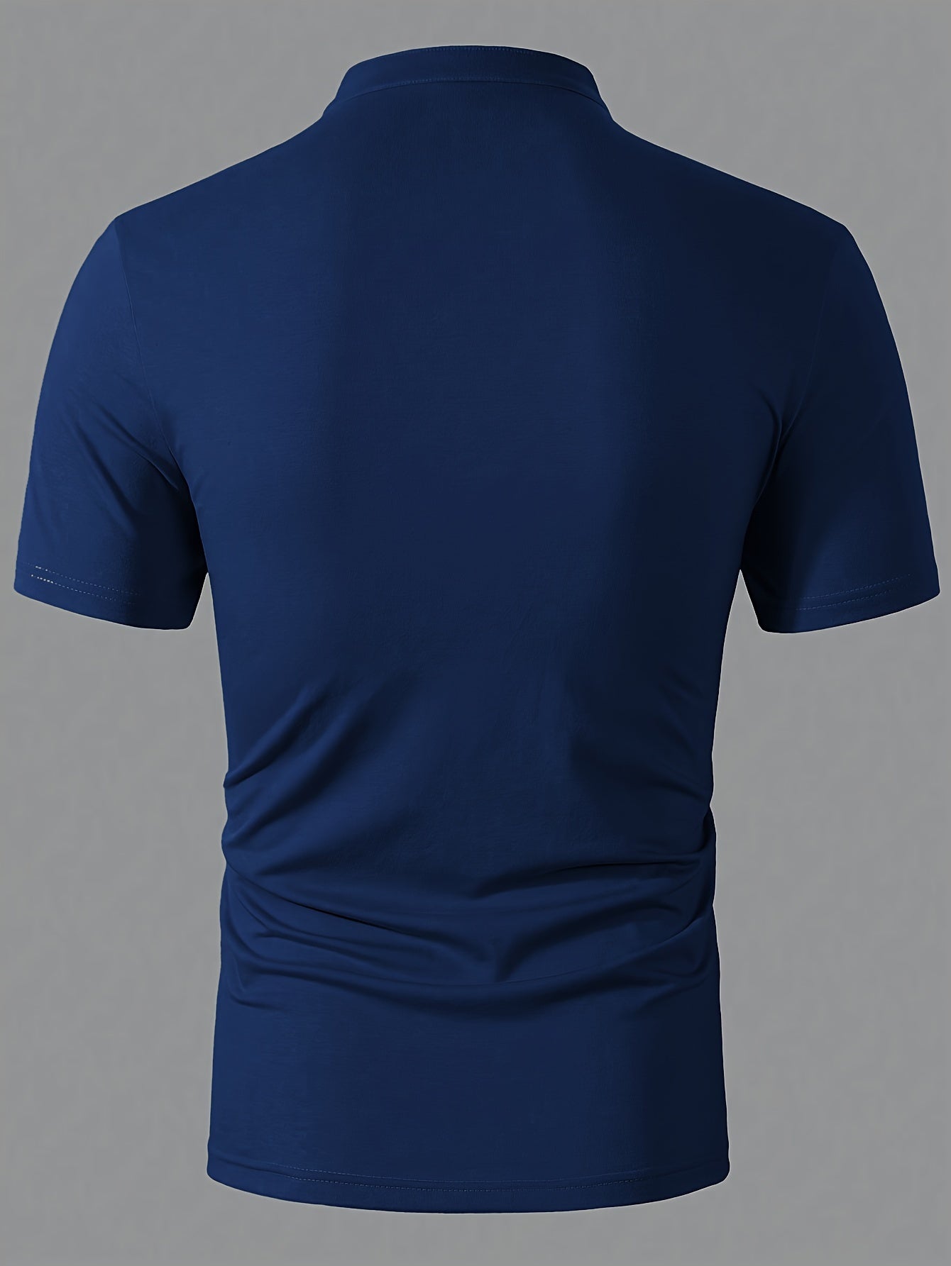 Men's Casual Red Shirt - Short Sleeve, Round Neck with Button Detail, Lightweight Polyester Blend, Ideal for Golf & Casual Attire, Machine Washable