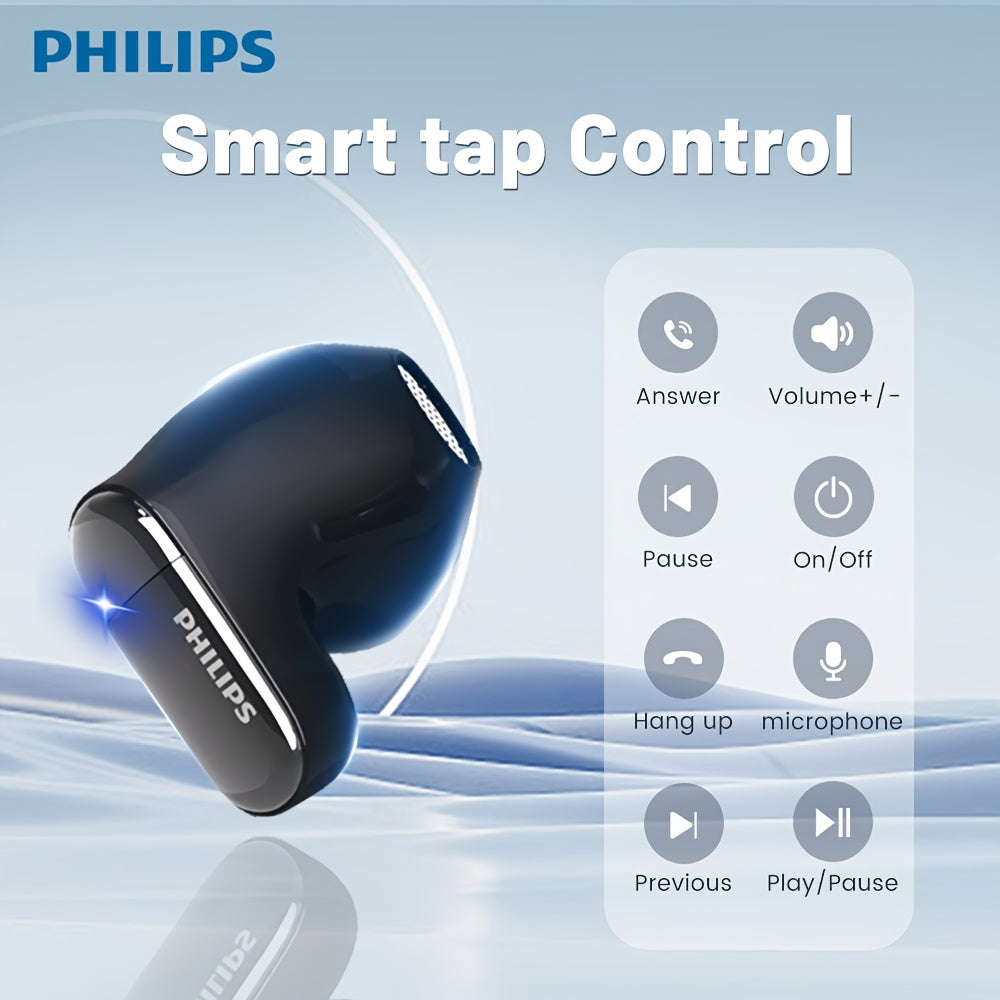 PHILIPS True Wireless ականջակալներ՝ հարմարավետ iPhone/Android-ի համար, ներկառուցված միկրոֆոնով անլար ականջակալներ, անլար ականջակալներ TAT2169