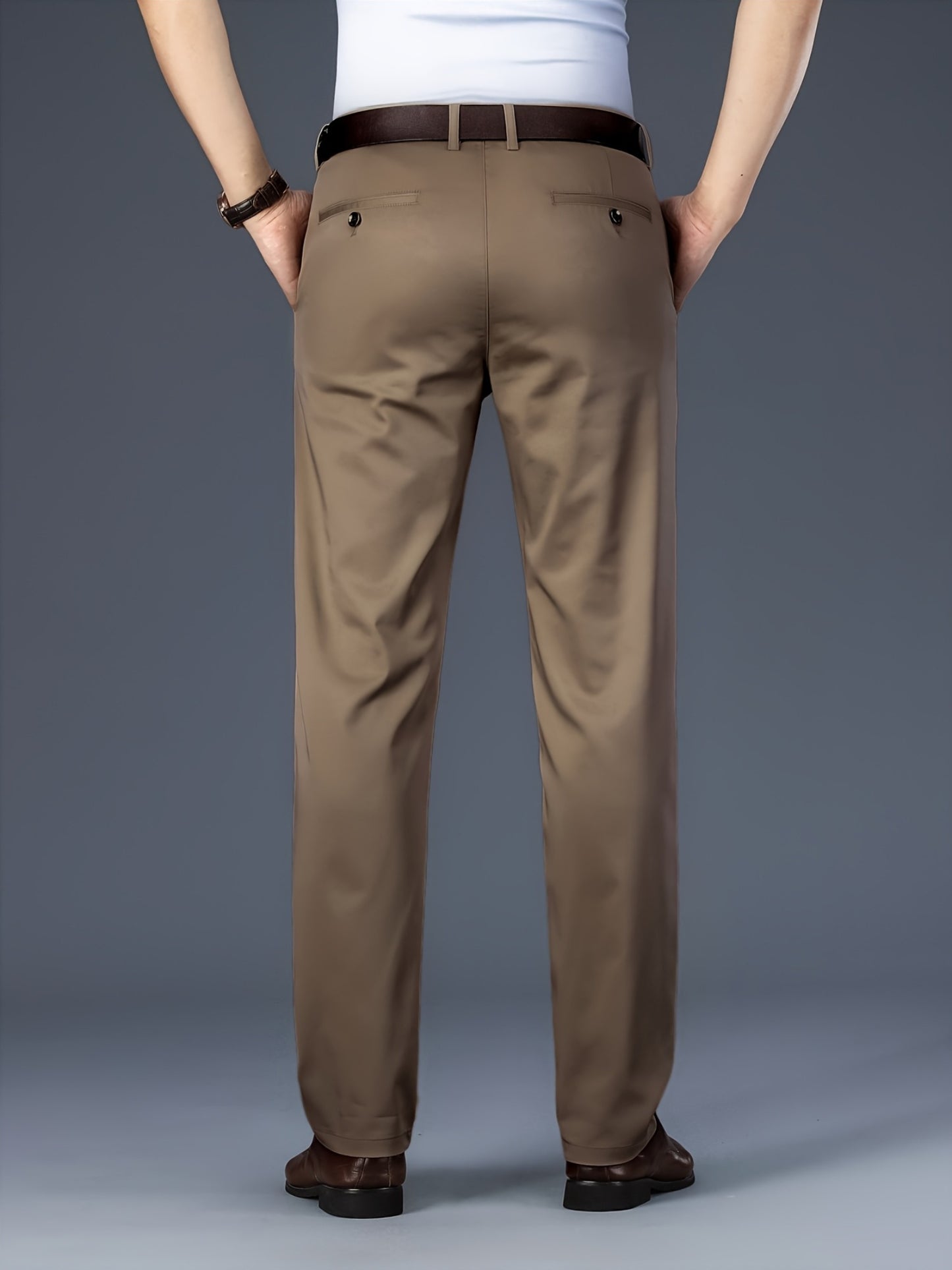 New Casual Formal Pants for Men in Four Seasons, Featuring a Business Style with Trendy Long Trousers. Fashionable And Versatile Men'S Elastic Dress Pants with a Comfortable Classic Design for Casual Wear.