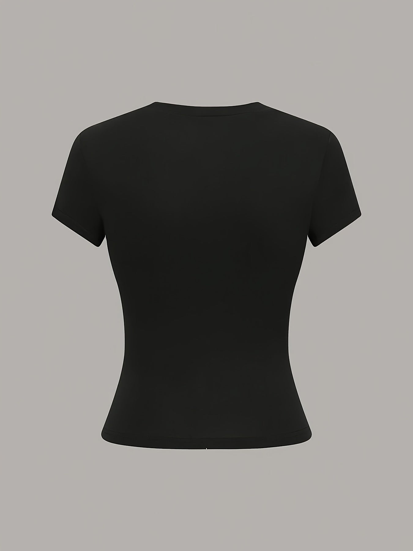 3pcs Women'S Basic Crew Neck Short Sleeve Crop T-Shirts in Black, White, and Gray - Slim Fit, Stretchy Polyester Blend, Cute & Versatile for Spring/Summer, Casual Outings, Vacation Attire | Basic Crop Top | Textur
