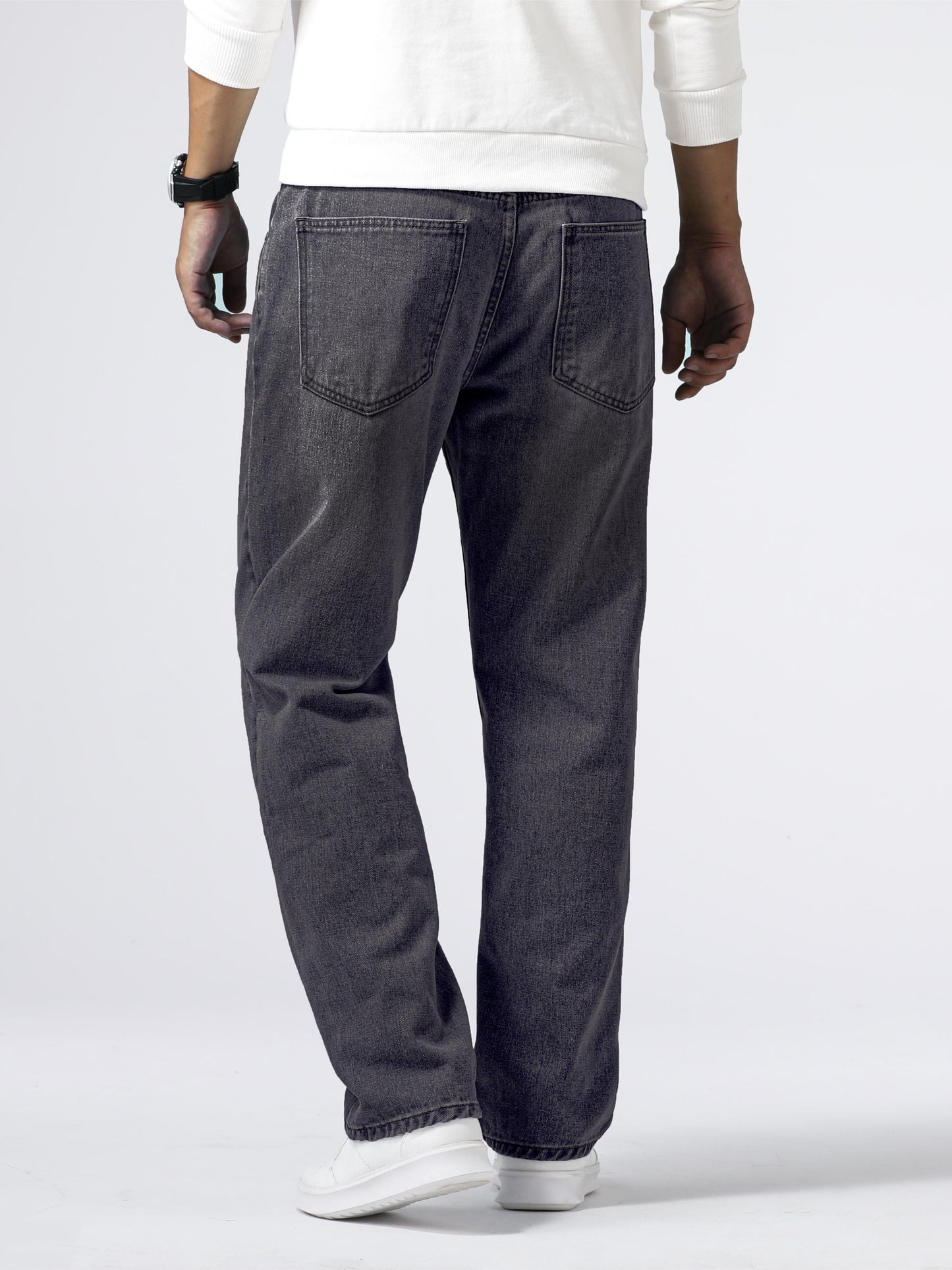 Loose Fit Straight Leg Jeans, Men's Casual Street Style Distressed Denim Pants For All Seasons