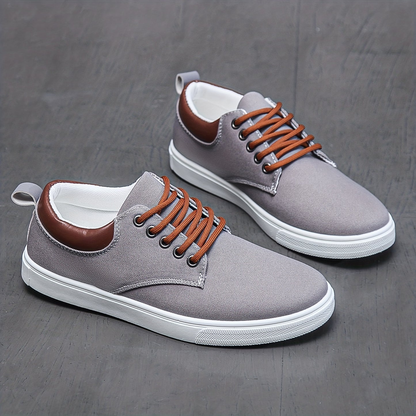 Men's Low Top Casual Canvas Skate Shoes, Breathable Lace-up Casual Flats For Outdoor Walking Driving, Men's Street Footwear