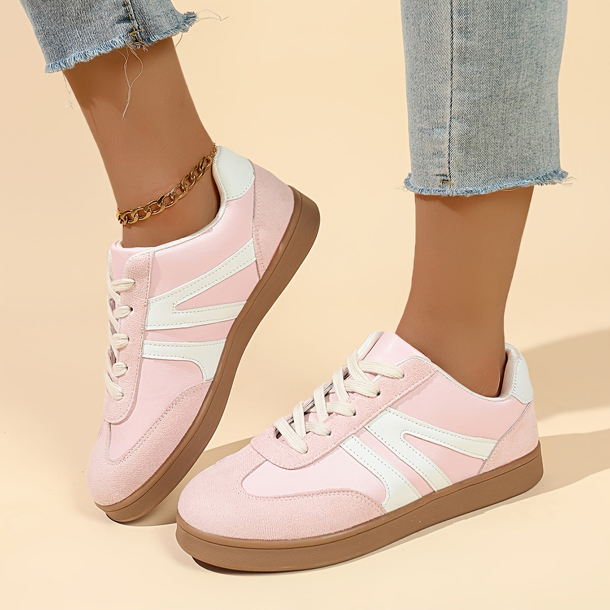 Women's Breathable Knit Sneakers - Lightweight, Comfortable Lace-Up Low Tops in Solid Colors for Summer Walking & Jogging