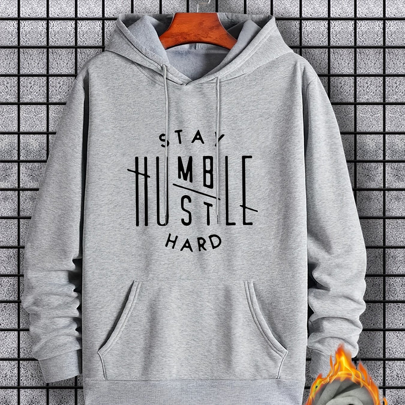 KOURRTER Men's Inspirational Hoodie - "Stay Humble" Graphic Print, Long Sleeve, Polyester Blend, Available in Black, Red, Yellow, Blue, Apricot, Dark Blue, Coffee, Pink, Light Grey - Machine Washable, All-Season Wear