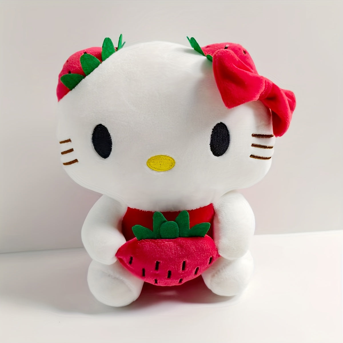 Sanrio Hello Kitty Plush Doll - Bright & Cute Strawberry Hugging Body Soft Collectible Figure, Girls Room Decor Gift for, Women, (Hello Kitty Plush Toy)