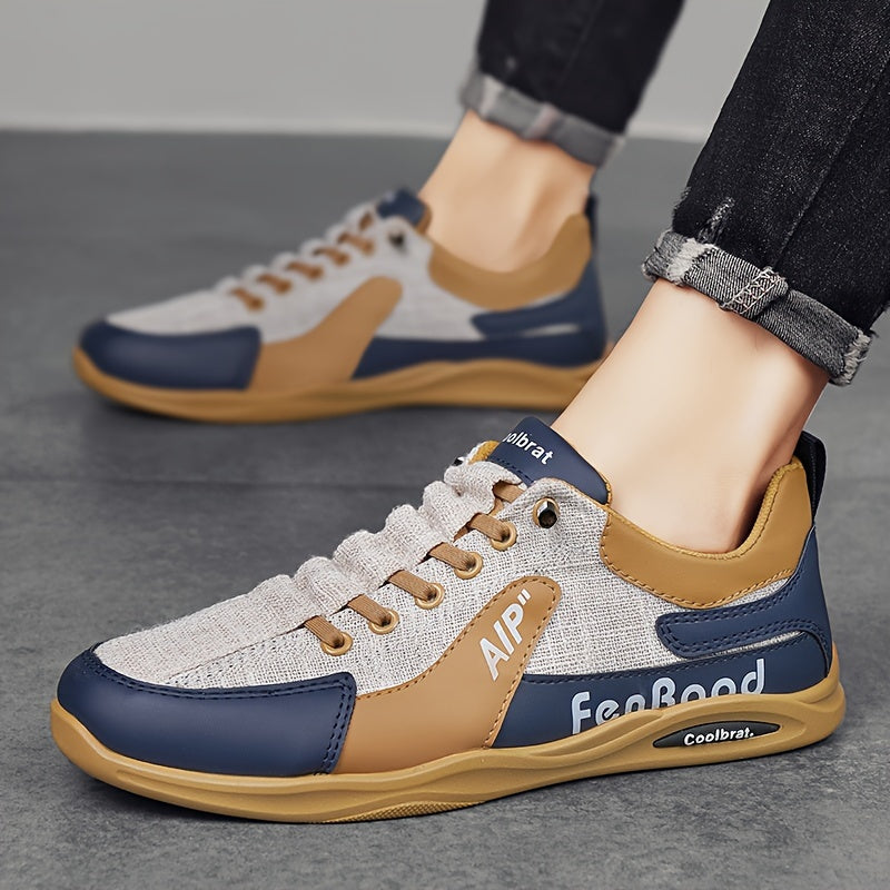 Men's Vintage Old School Style Sneakers, Comfy Non Slip Durable Canvas Breathable Shoes, Men's Footwear